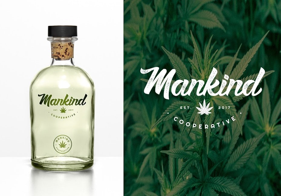 Simple handwritten cannabis logo design