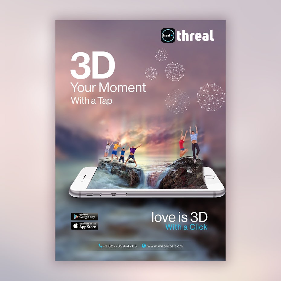 eye-catching poster design for a 3D company
