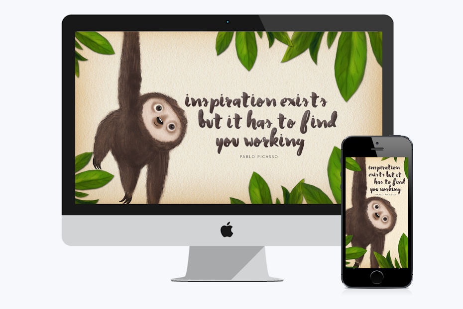 inspirational sloth desktop background
