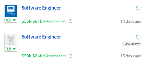 Glassdoor job listings