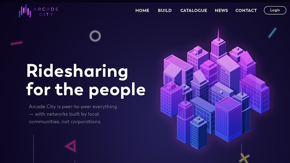 Dark neon gradient landing page design