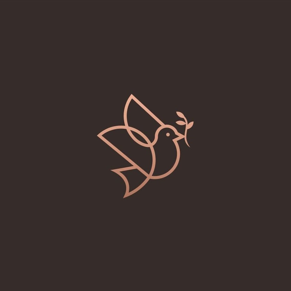 Monoline bird logo design