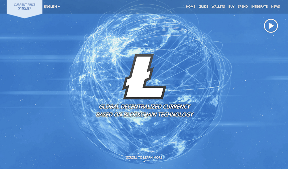 Screenshot from the Litecoin website.