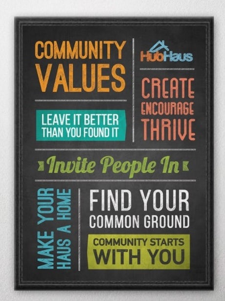 HubHaus values poster mockup