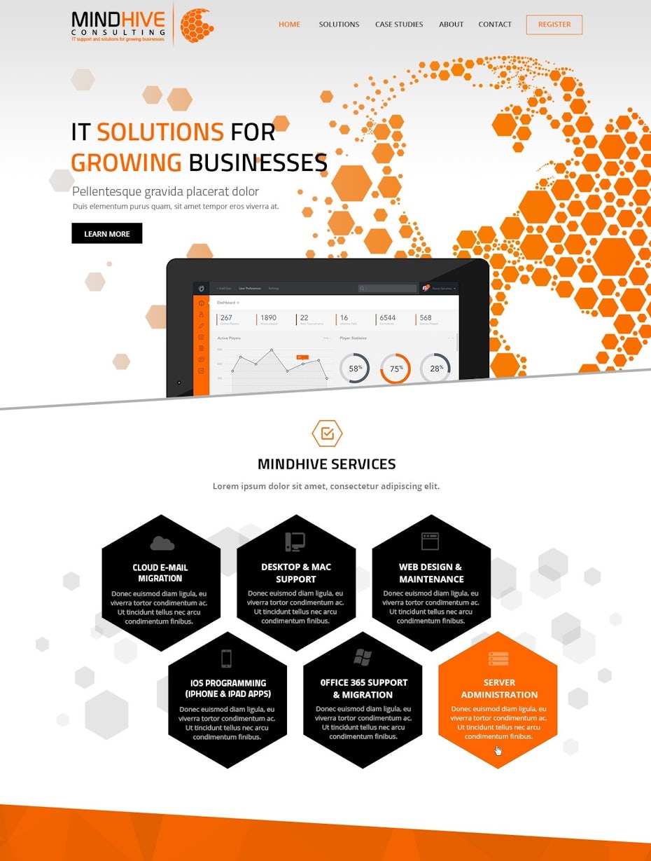 logo arrangement on web page