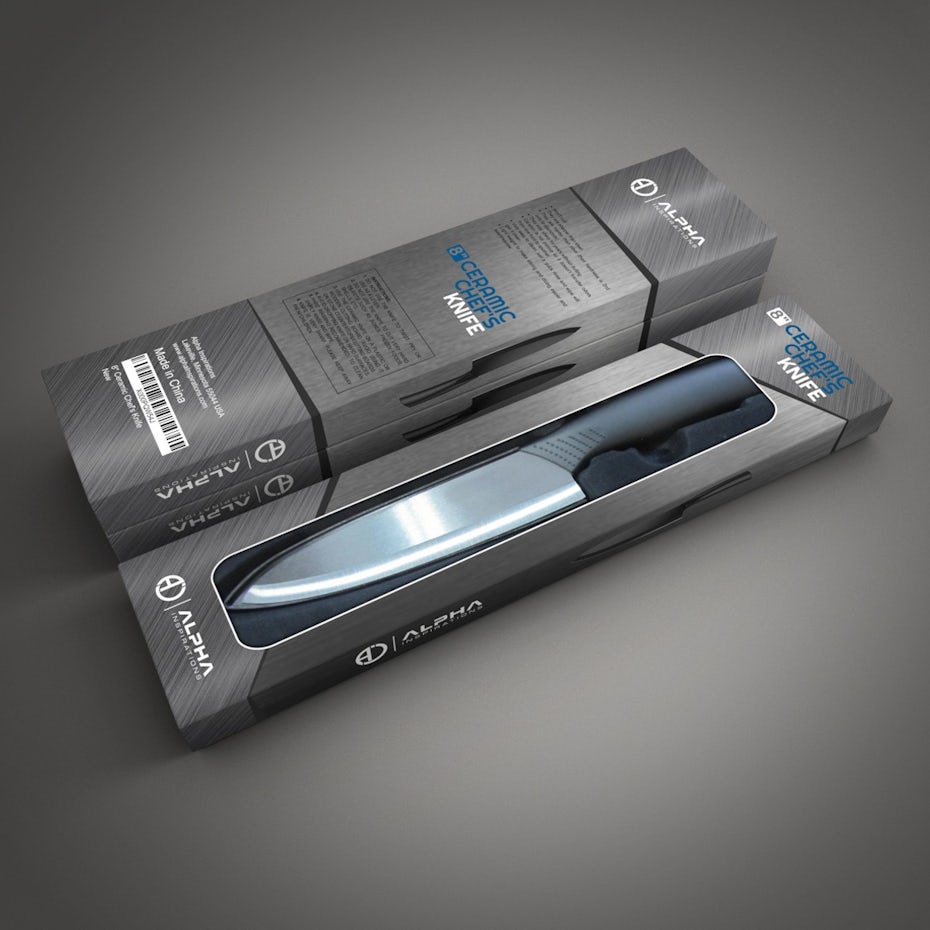 Alpha ceramic knife packaging