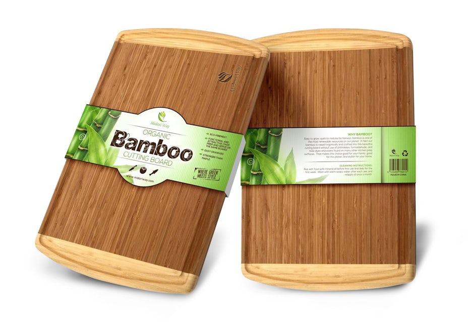 grünes verpackungsdesign für bambusbrett