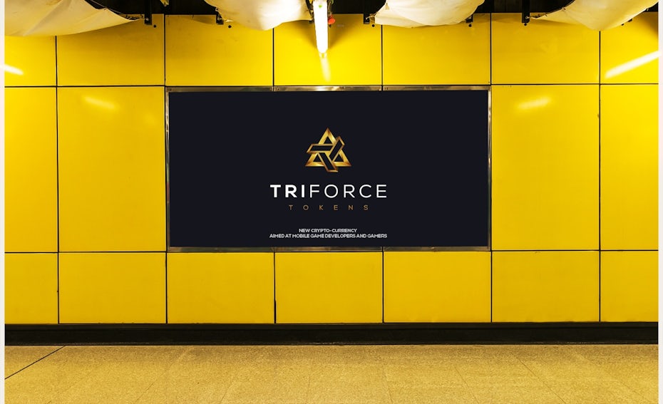 Gold logo design for cryptocurrency TriForce Tokens