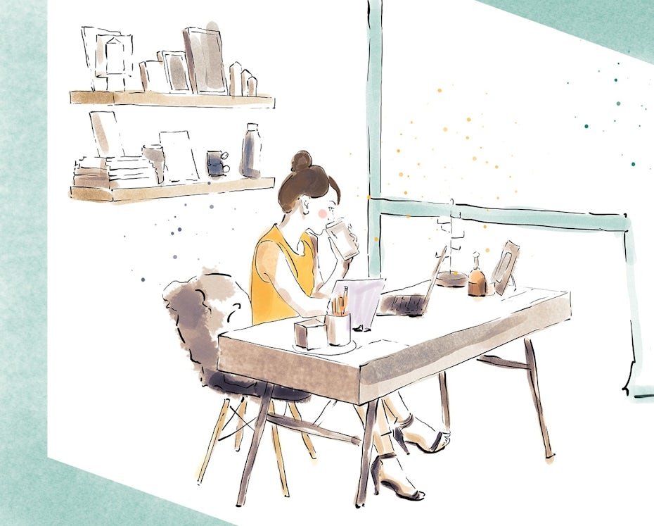 illustration of freelancer working