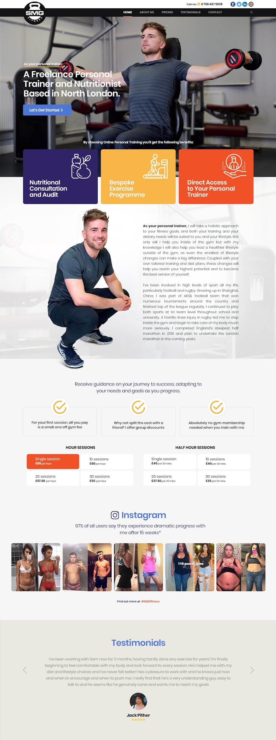 personal details on a web page