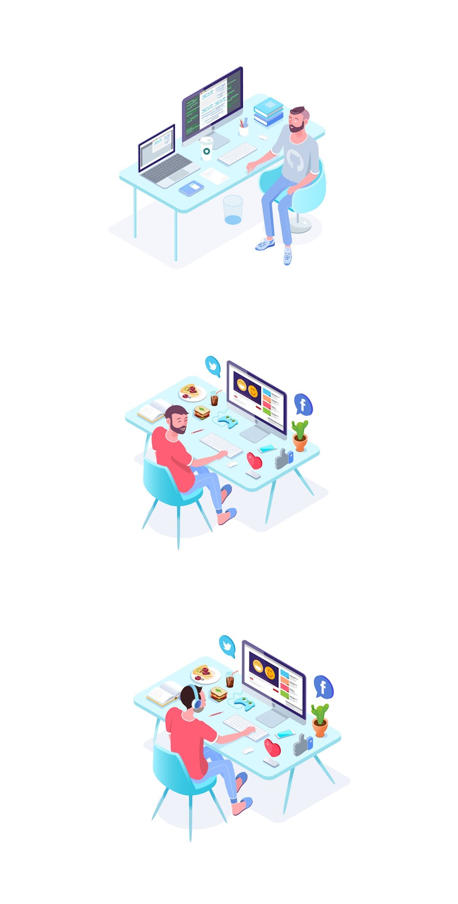 Isometric office characters