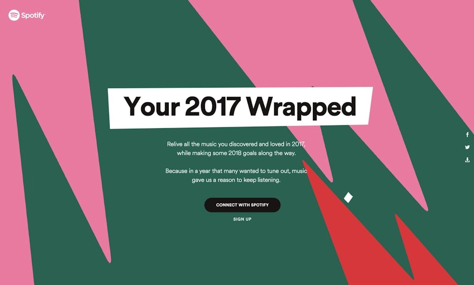 Spotify’s 2017 Wrapped microsite design