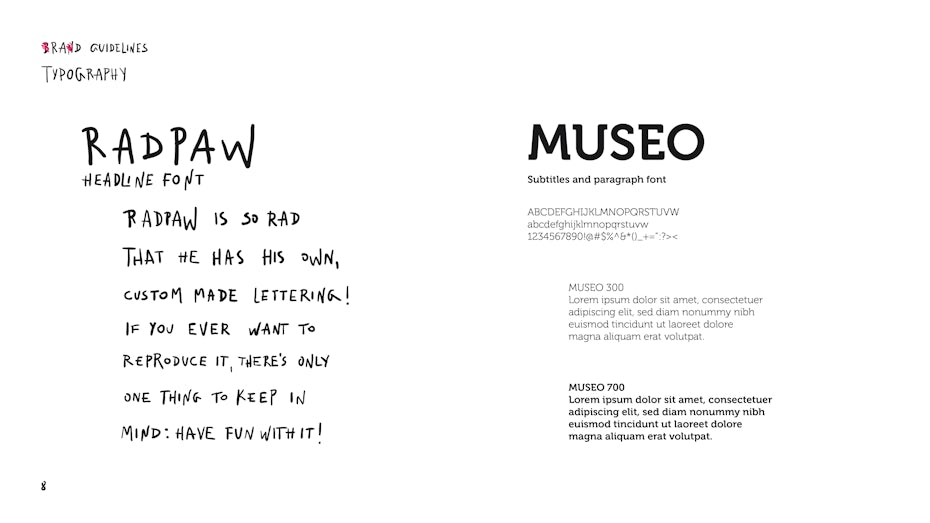 Radpaw typography