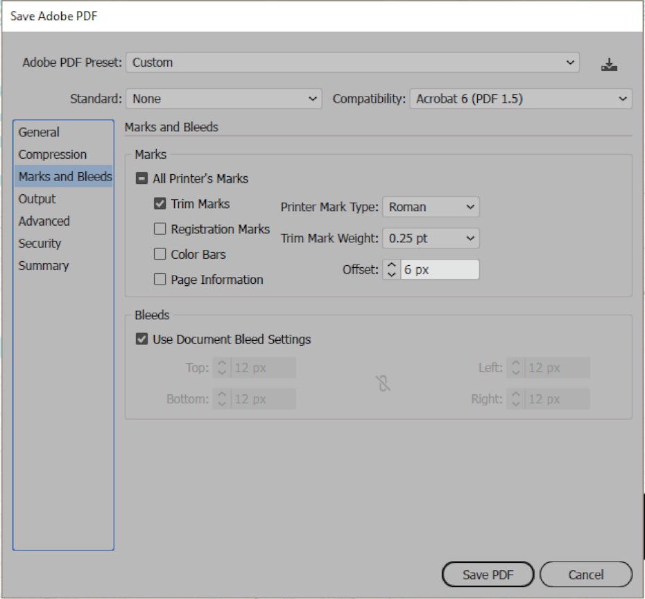 Bleed setting Illustrator