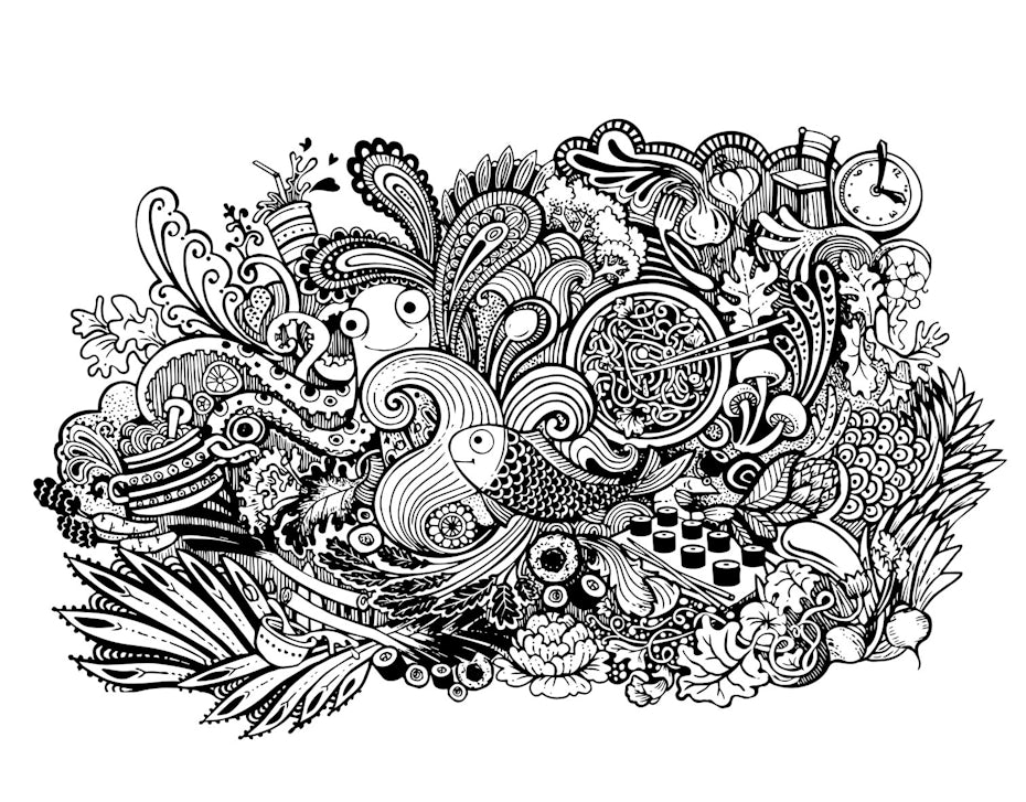 An intricate doodle style illustration