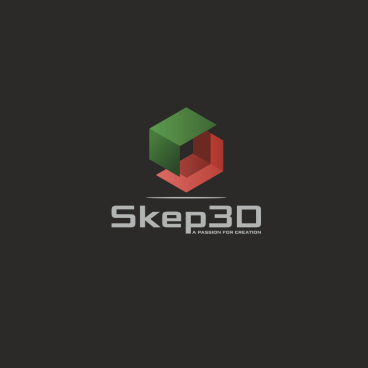 red and green 3D box with a shadow logo