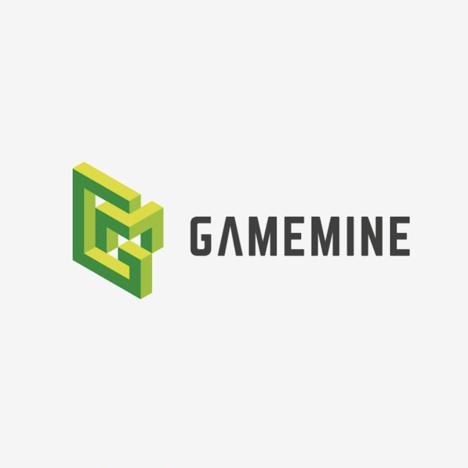 geometric G and M in a square logo
