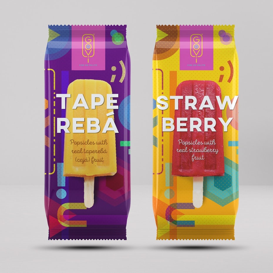 Colorful popsicle packaging design