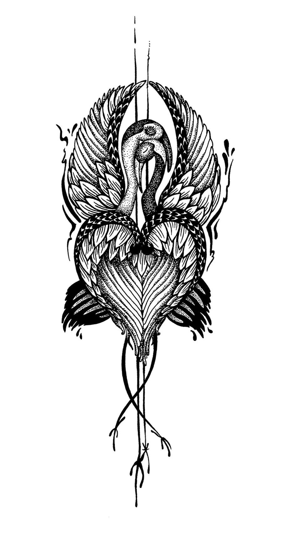 Crane tattoo design