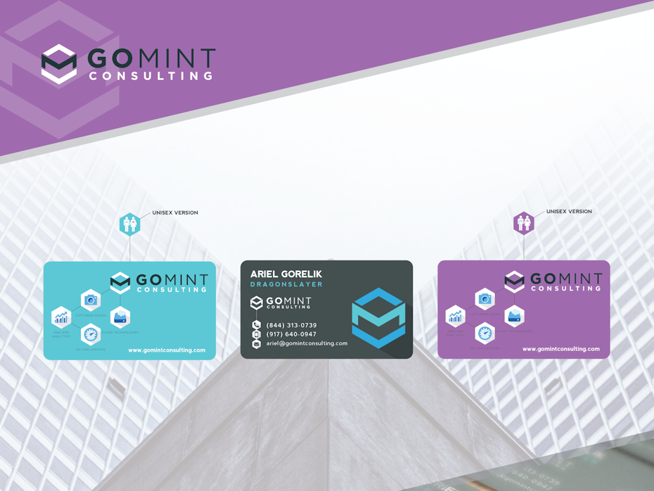 Go Mint Consulting business card design