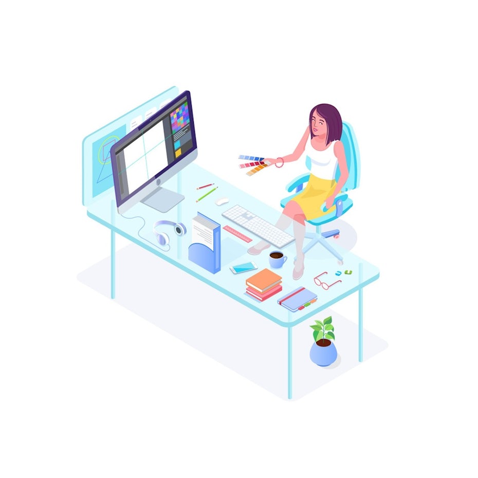 woman working at desk