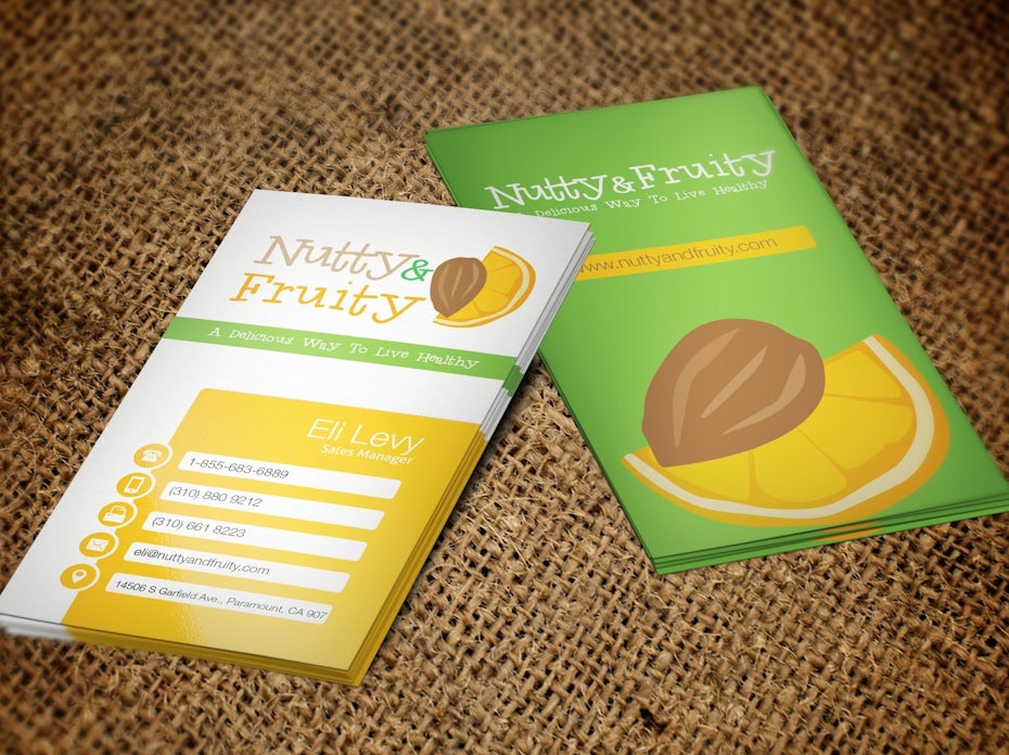 Nutty and Fruity business card