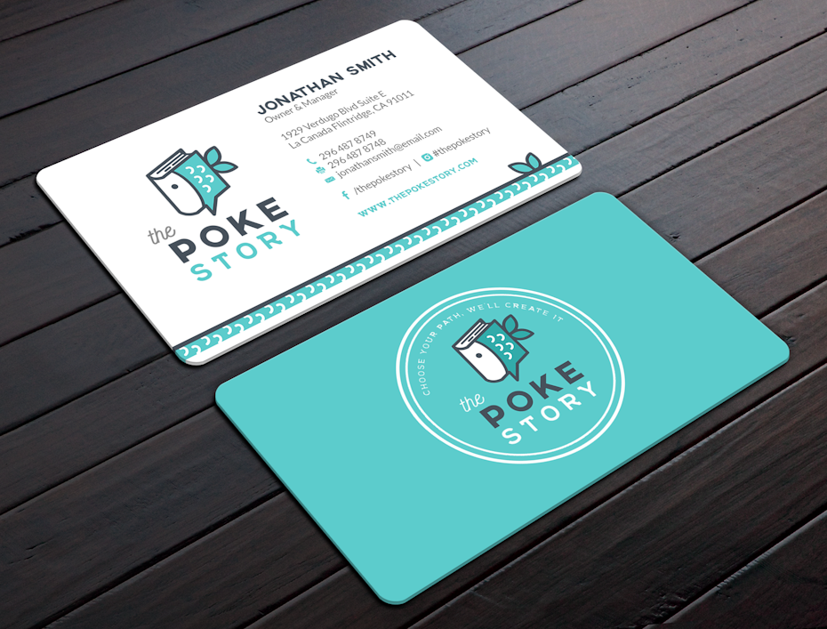 The Poke Story business card design