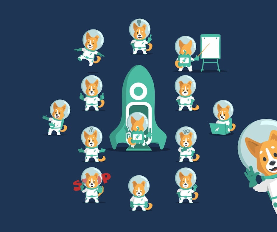 astronaut dog mascot design