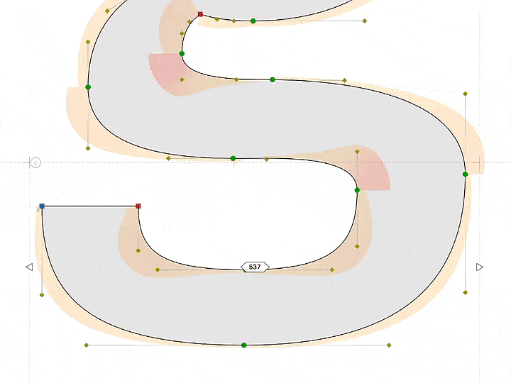 FontLab-VI curve editing demonstration