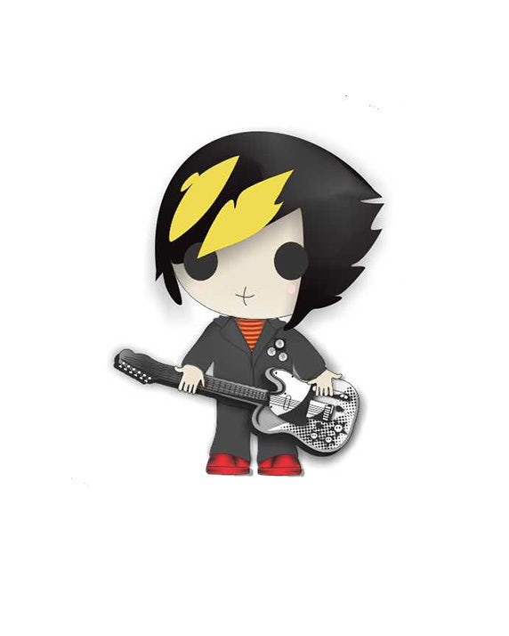 Cartoon punk guitarist
