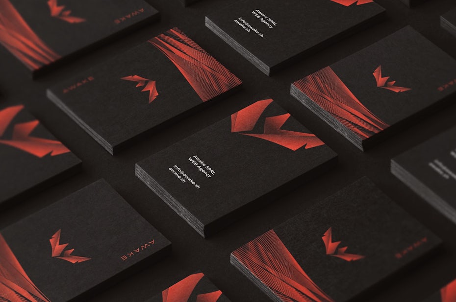 Black and red modern business card