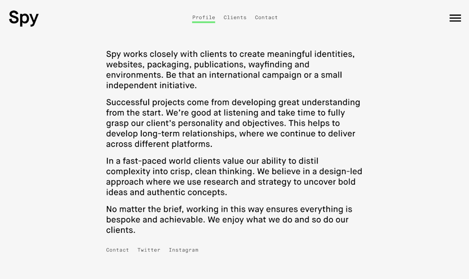 spy studio about page screenshot
