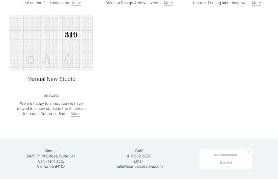 Manual newsletter website screenshot