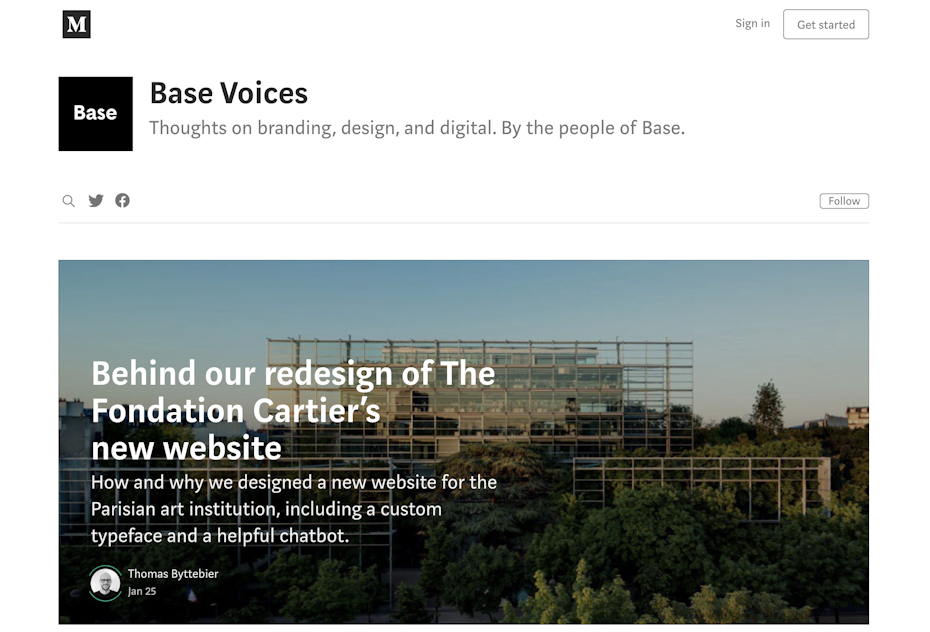 Base Design blog screenshot