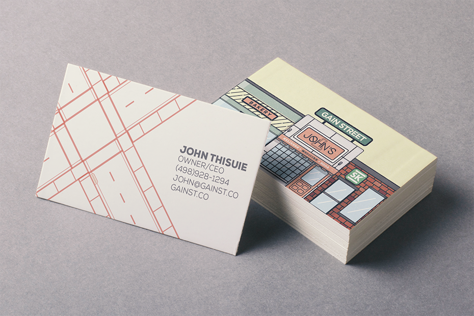 business card with graphics