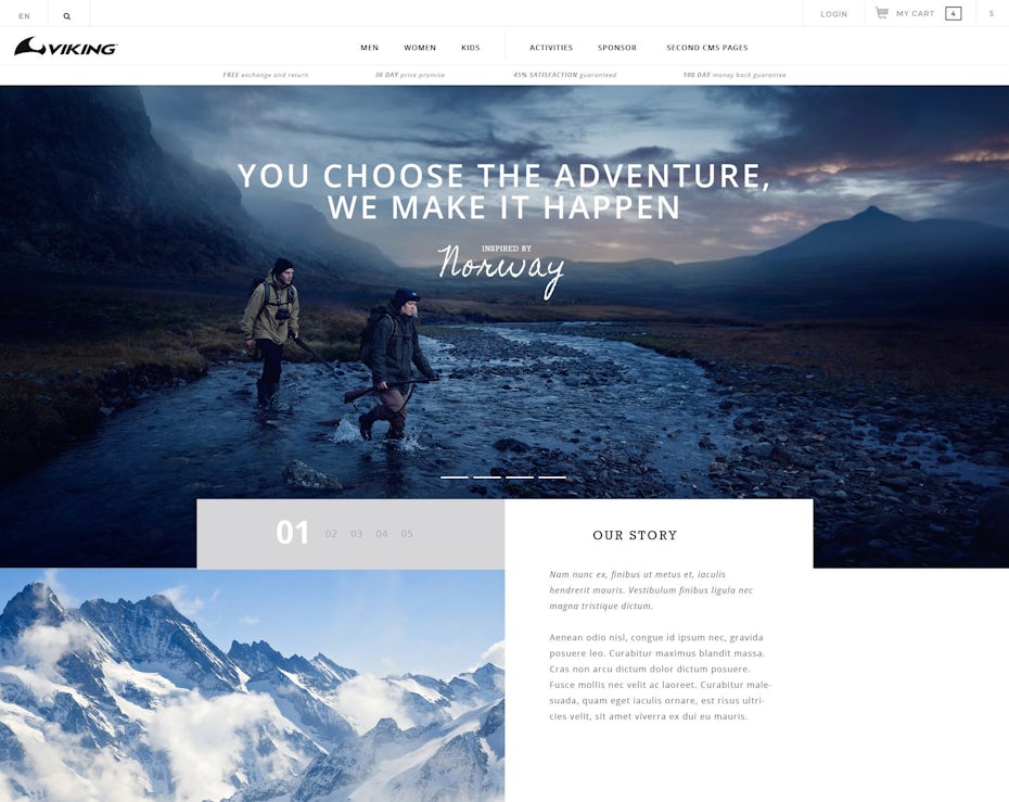 clean web design for Viking