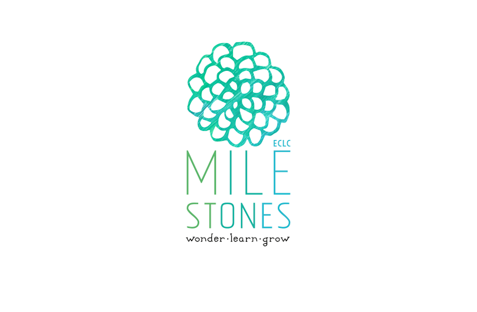 Un design de logo fait main avec des dégradés de couleurs dans les tons de bleu et vert