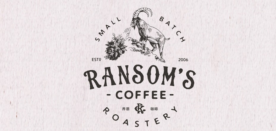 Design de logo fait main pour une marque de café