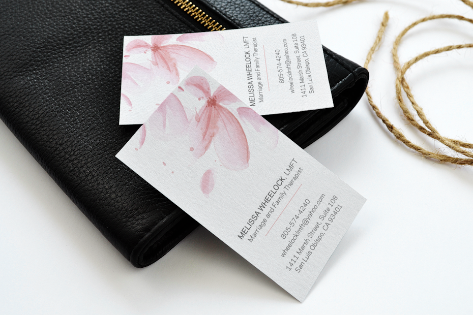 flower watercolor business card