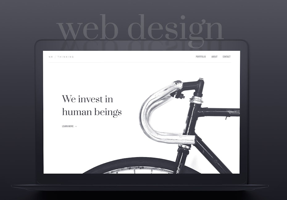 minimalistisches web design als teil der corporate identity