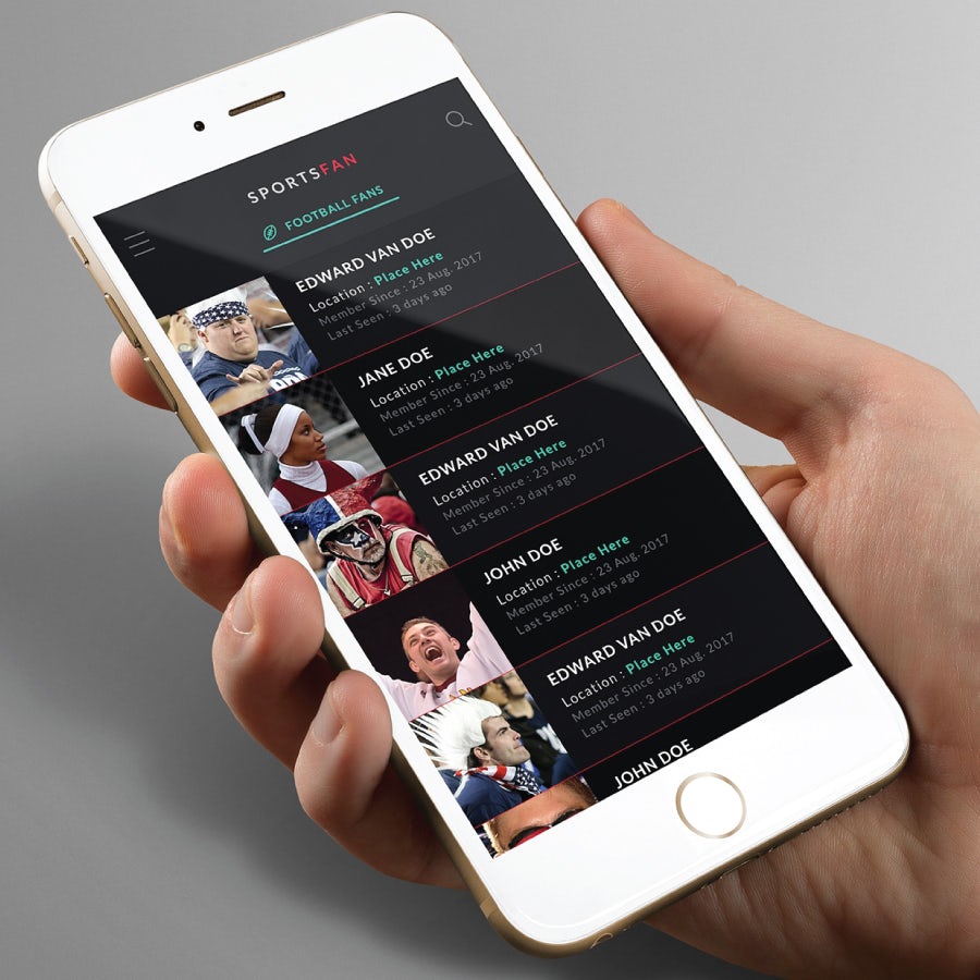 SportsFan app design