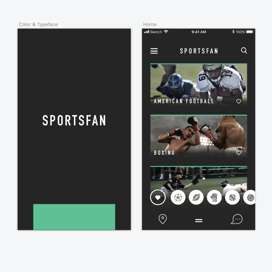 SportsFan app design
