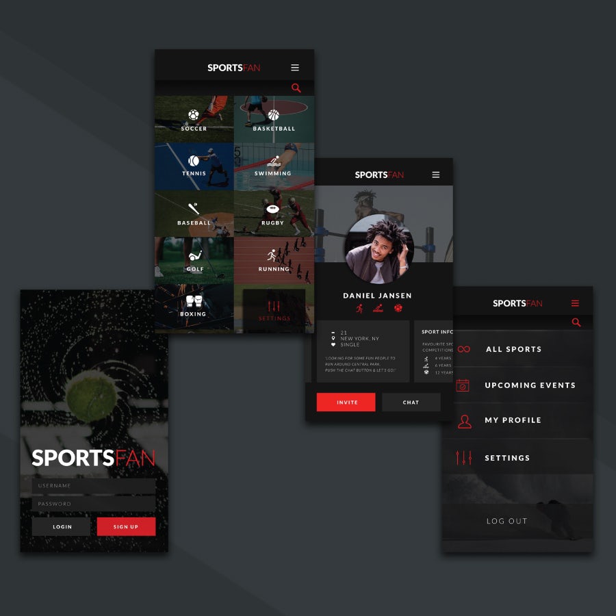 SportsFan app design
