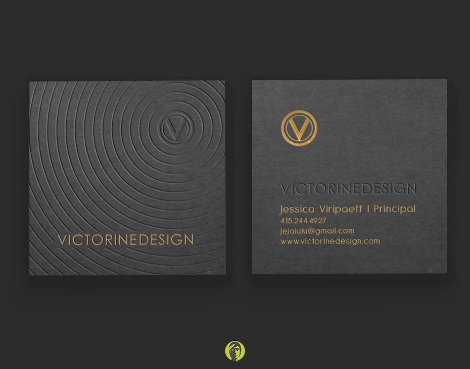 Victorine Design business card