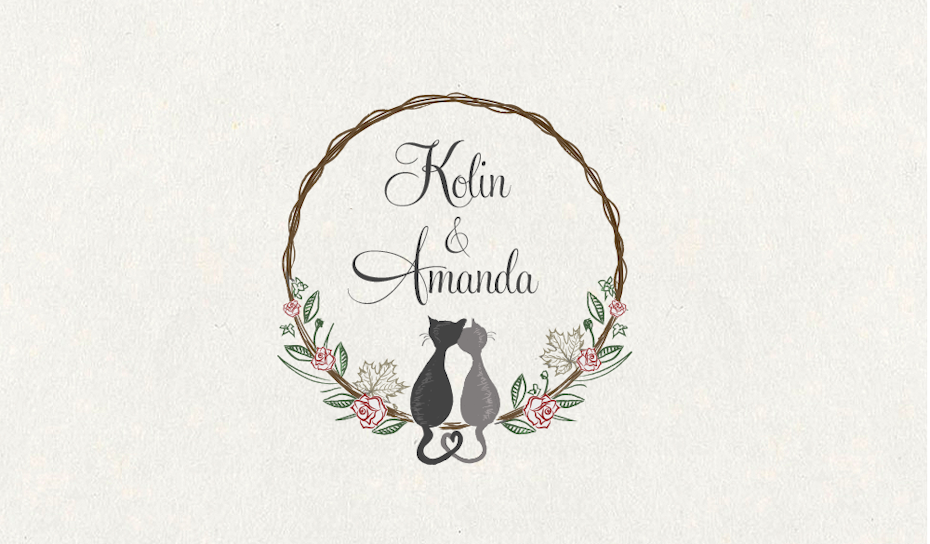 illustrated cat wedding logo