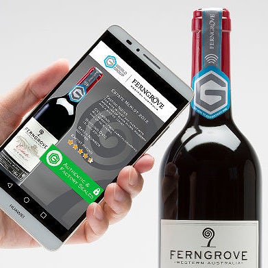 ferngrove wine bottle with nfc tag
