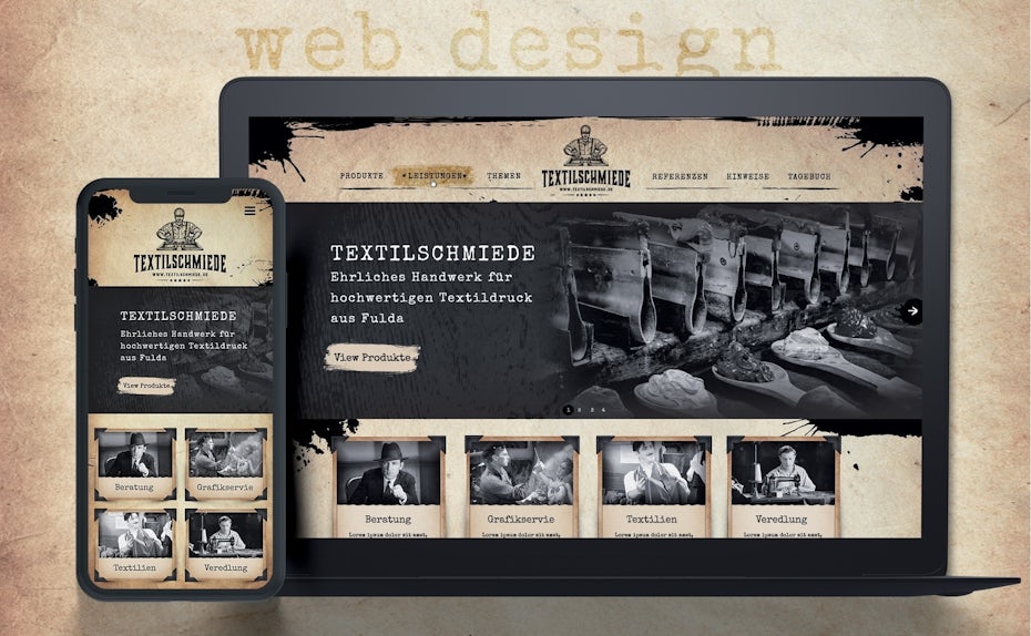 Vintage website design