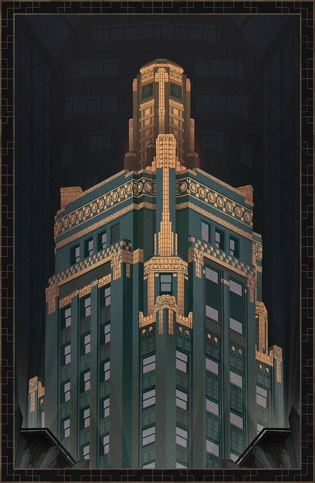 art deco hotel poster