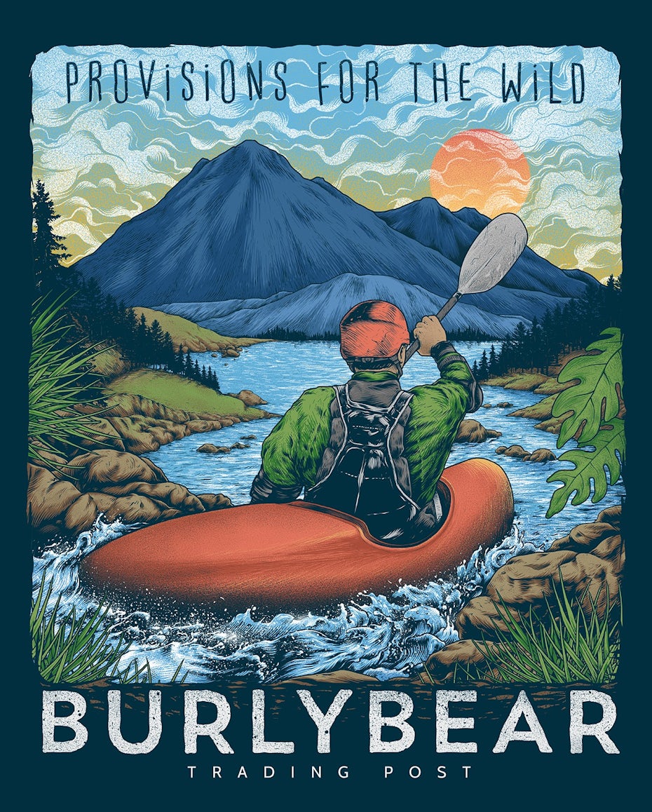 kayaking illustration