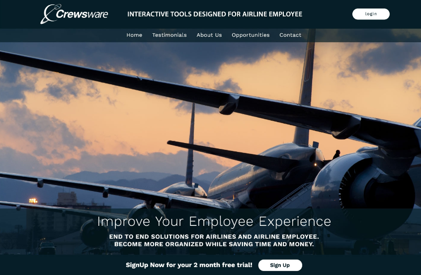 Crewsware Software website redesign